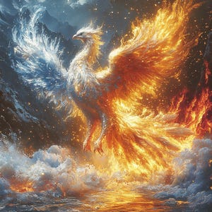 Mythical Phoenix Digital Art | Fiery, Cosmic & Nature-Inspired Designs