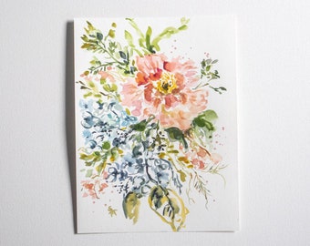 Light Moody Floral No.1, Original Watercolor Painting or Fine Art Prints, Floral Painting, Flower Painting