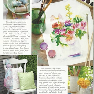 As Seen In Victoria Magazine, A Pastel Bouquet, Watercolor Flower Bouquet, Fine Art Print 8x10, 11x14 Watercolor Flowers