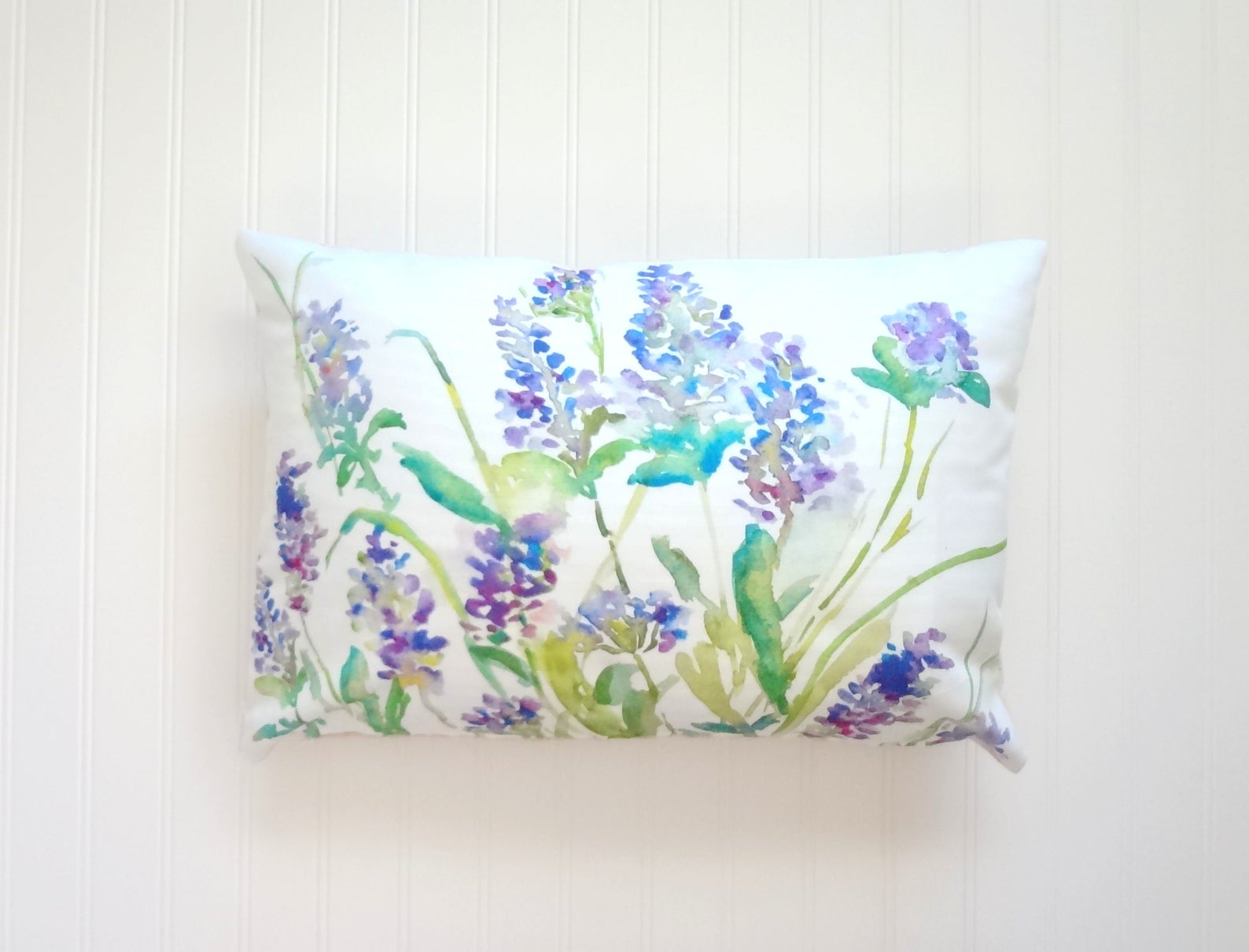 Lavender Watercolor Floral Pillow Cover Designer Watercolor Etsy