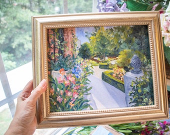 Garden Entrance, Original Acrylic Painting with Frame, 8x10, Framed Artwork