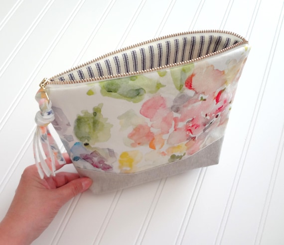 Fall Floral Big Pouches Pumpkin Makeup Pouches Autumn Pattern Stationary  Pouch Cosmetic Zipper Pouches 