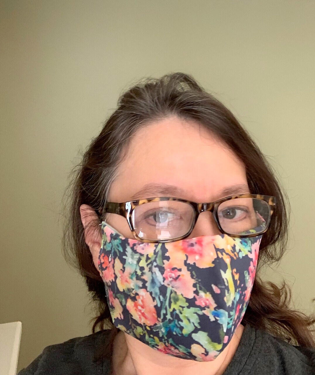 Watercolor Floral Face Mask With Pocket Face Covering Fabric Etsy