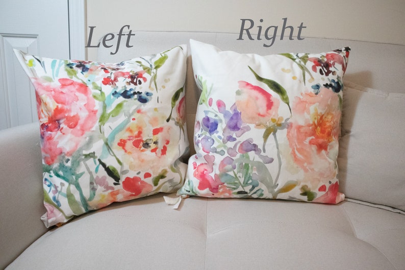 Peony Burst Pillow, Watercolor Floral Pillow Cover, Designer Fabric Pillow Cover, 18x18, 20x20, 22x22, 24x24, 12x21 image 1