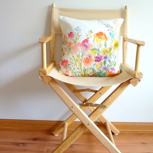 Watercolor Floral Pillow Cover, Designer Watercolor Pillow Accent, 18x18, 20x20, 22x22,24x24 Pillow Covers image 2