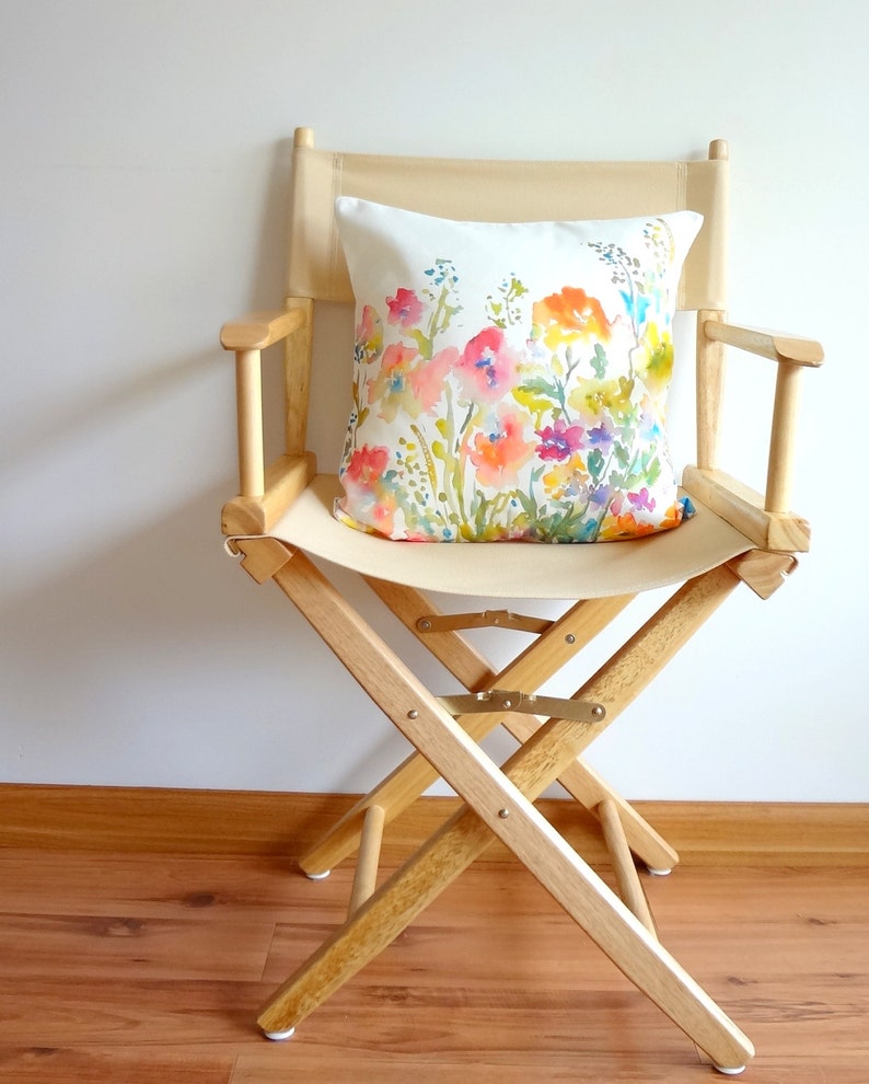 Watercolor Floral Pillow Cover, Designer Watercolor Pillow Accent, 18x18, 20x20, 22x22,24x24 Pillow Covers image 2
