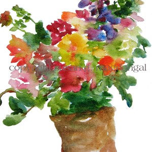 Flower Bouquet Watercolor, Fine Art Print 8x10, Watercolor Flowers - Etsy