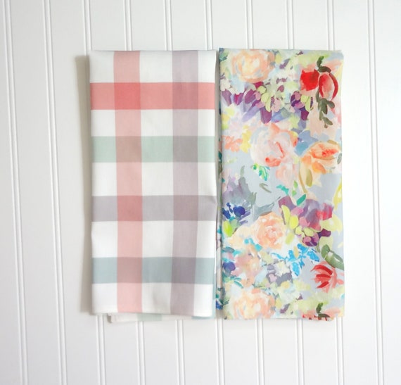 Pastel Buffalo Check Kitchen Towels