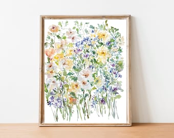 Floral Watercolor Print, Watercolor Flowers Fine Art Print, Wall Decor, Floral Watercolor Print, 8x10, 11x14, 16x20