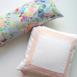 Lumbar Painterly Floral Pillow Cover, Designer Fabric Pillow Cover, Farmhouse Decor, Cottage Decor, Lumbar Pillow, 12x21, 12x26, 14x20,14x36 image 4