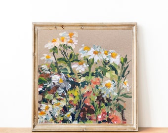 Daisies, Fine Art Print, Flower Garden Art, Floral Wall Decor, 8x10, 11x14, 16x20, 8x8, 10x10, 12x12
