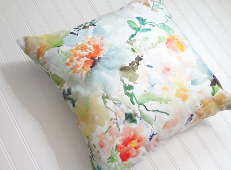 Watercolor Floral Pillow Cover Watercolor Design Pillow Etsy