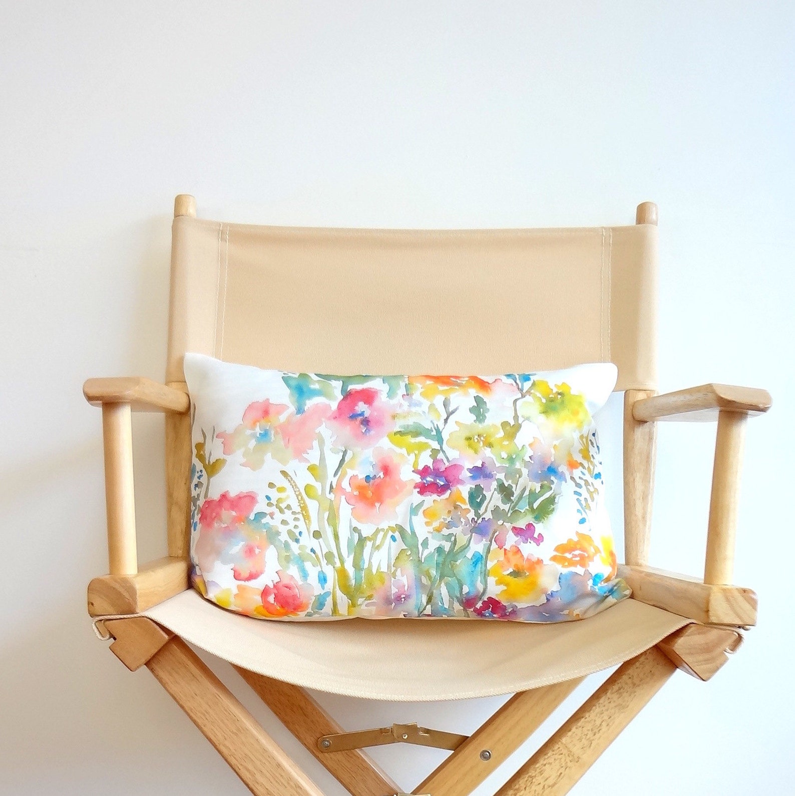 From the Garden Lumbar Pillow Cover Watercolor Floral Pillow Etsy