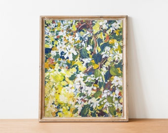 Jasmine Bush No.2, Fine Art Print, Jasmine Art Print, Flower Garden Art, Floral Wall Decor, 8x10, 11x14, 16x20