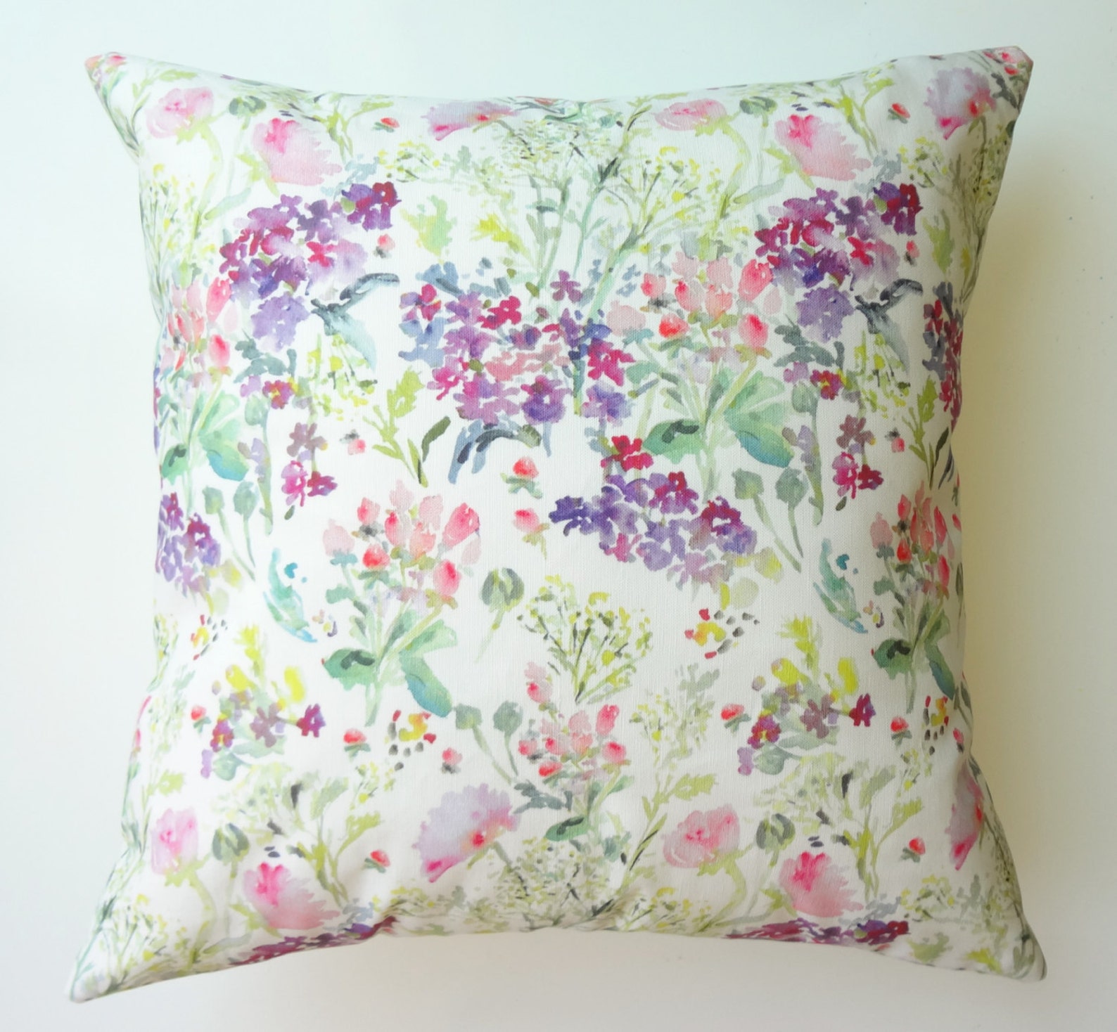 Floral Mix Watercolor Pillow Cover Watercolor Flowers Pillow Etsy