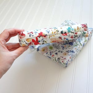 Watercolor Floral Cosmetic Pouch, Floral Make-Up Bag, Watercolor Designer Fabric, Cosmetic Bag image 4