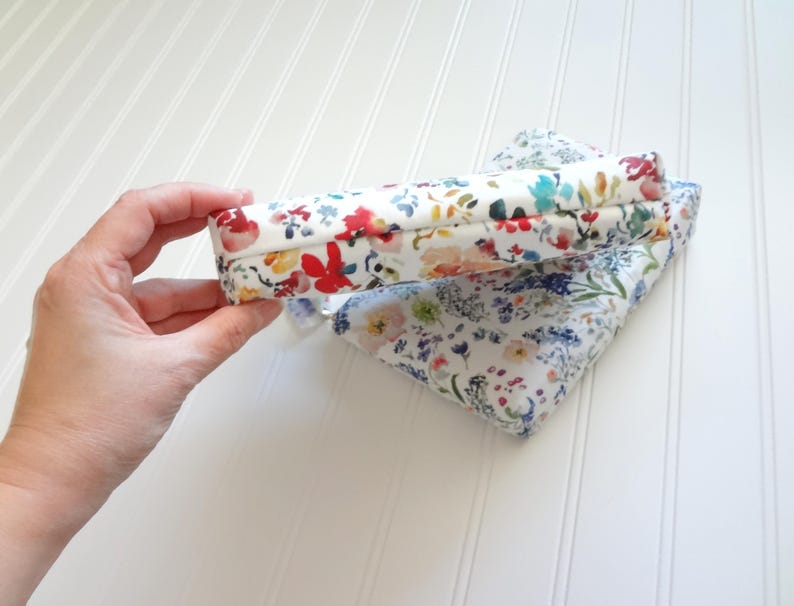 Watercolor Floral Cosmetic Pouch, Floral Make-Up Bag, Watercolor Designer Fabric, Cosmetic Bag image 4