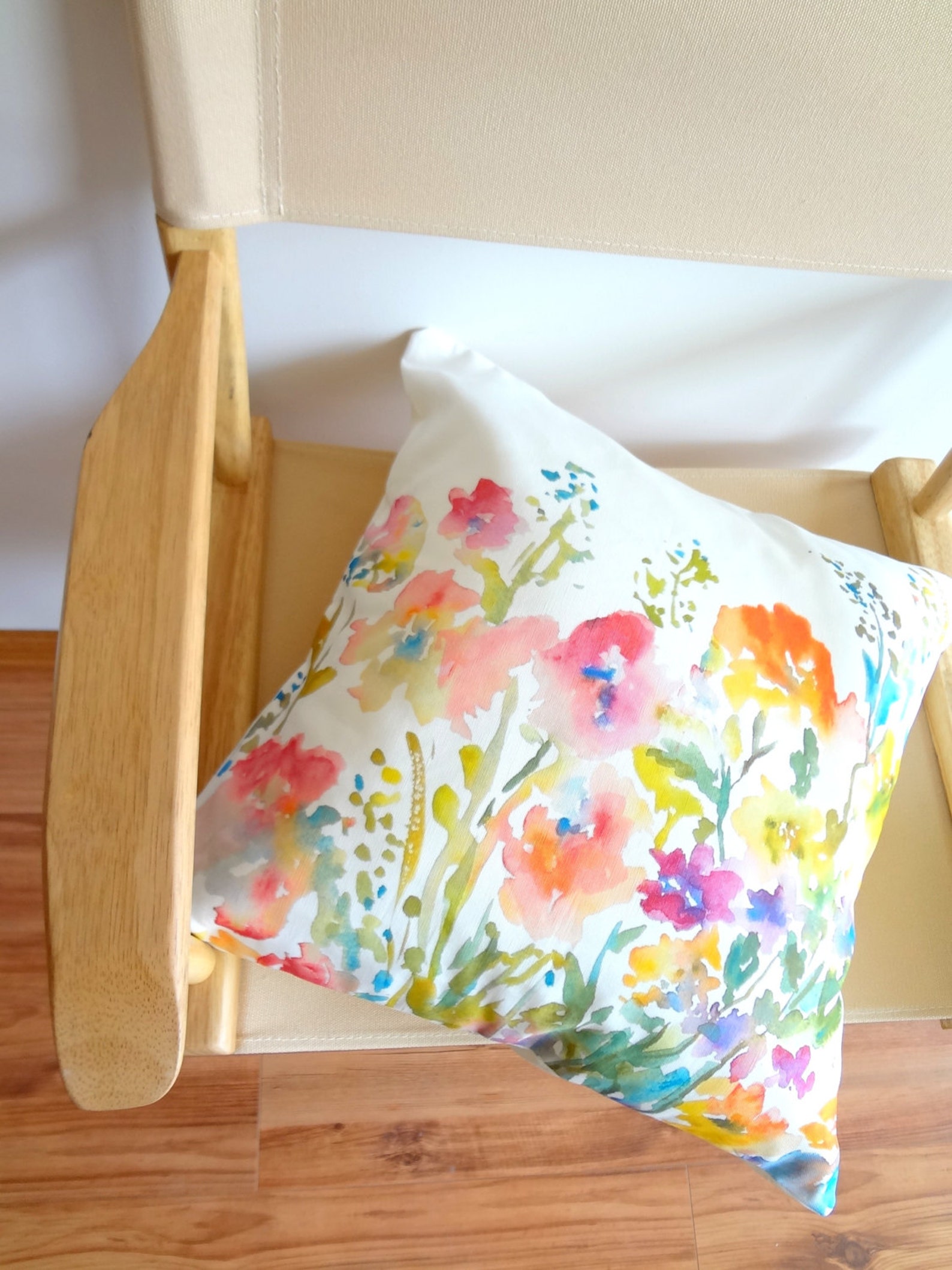 Watercolor Floral Pillow Cover Designer Watercolor Pillow Etsy