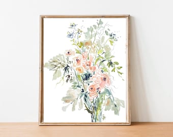 Floral Watercolor Print, Watercolor Flowers Fine Art Print, Wall Decor, Floral Watercolor Print, 8x10, 11x14, 16x20