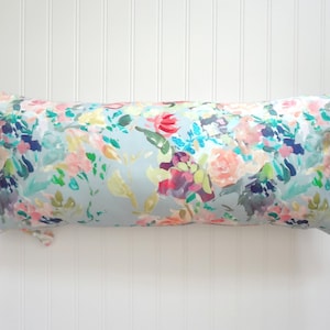 Lumbar Painterly Floral Pillow Cover, Designer Fabric Pillow Cover, Farmhouse Decor, Cottage Decor, Lumbar Pillow, 12x21, 12x26, 14x20,14x36