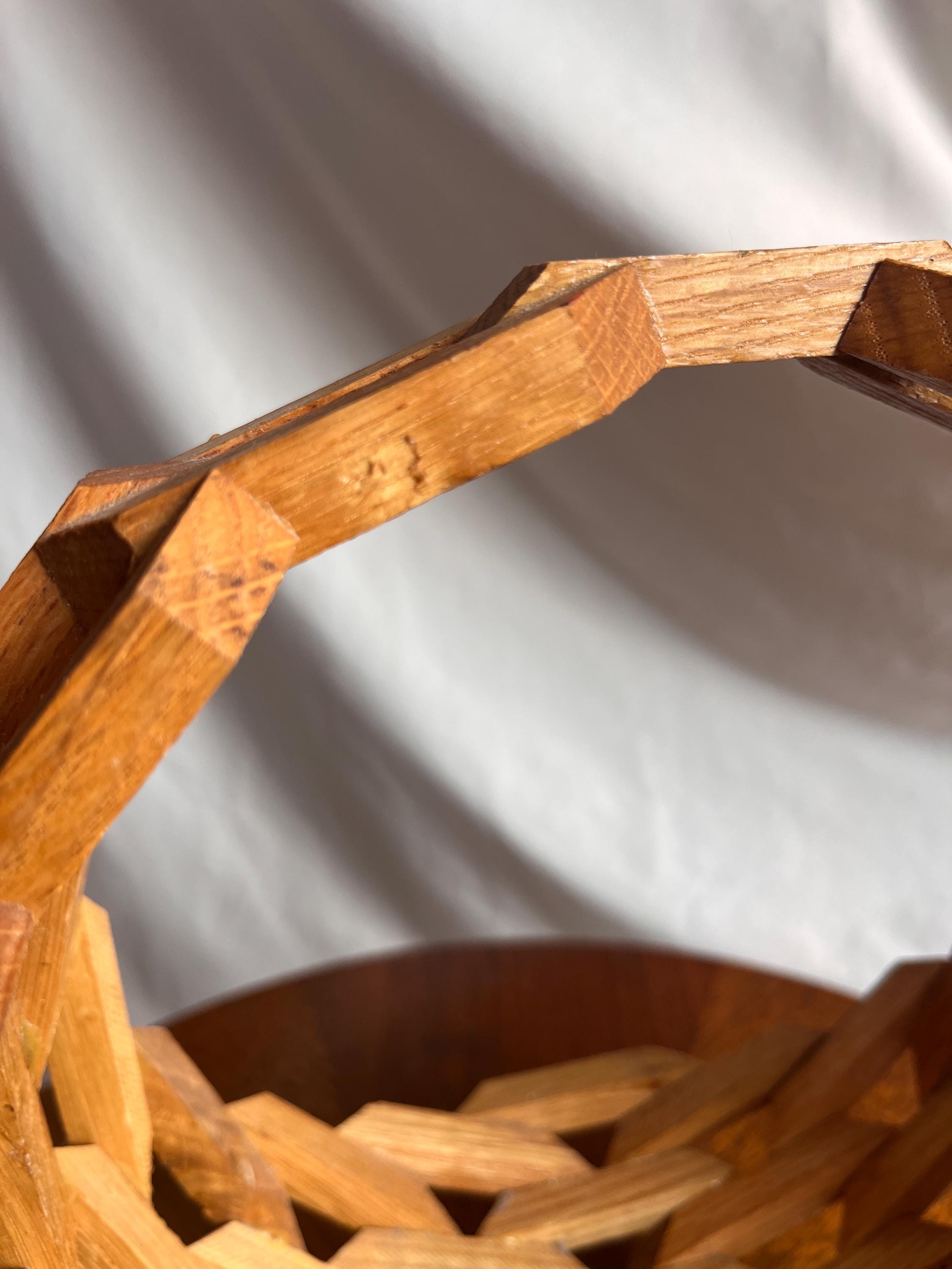 幾何学模様の木製バスケット - 手作りの木製アート装飾 - Etsy 日本