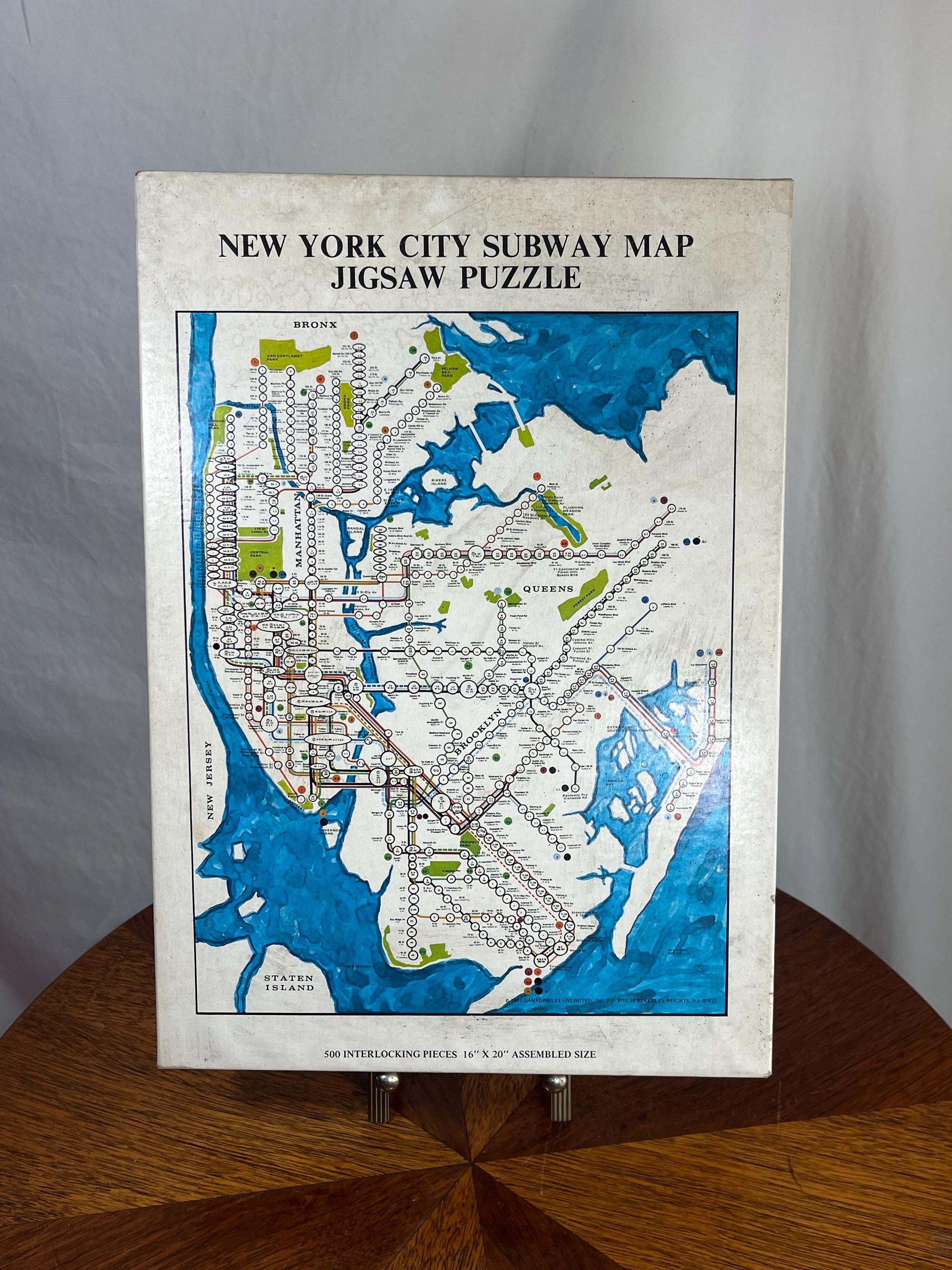1971 New York City Subway Map Jigsaw Puzzle – 500 Piece Transit Wall ...