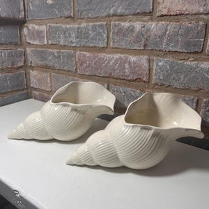 Vintage Dekorative Muschelschale oder Pflanzgefäß - 2er-Set