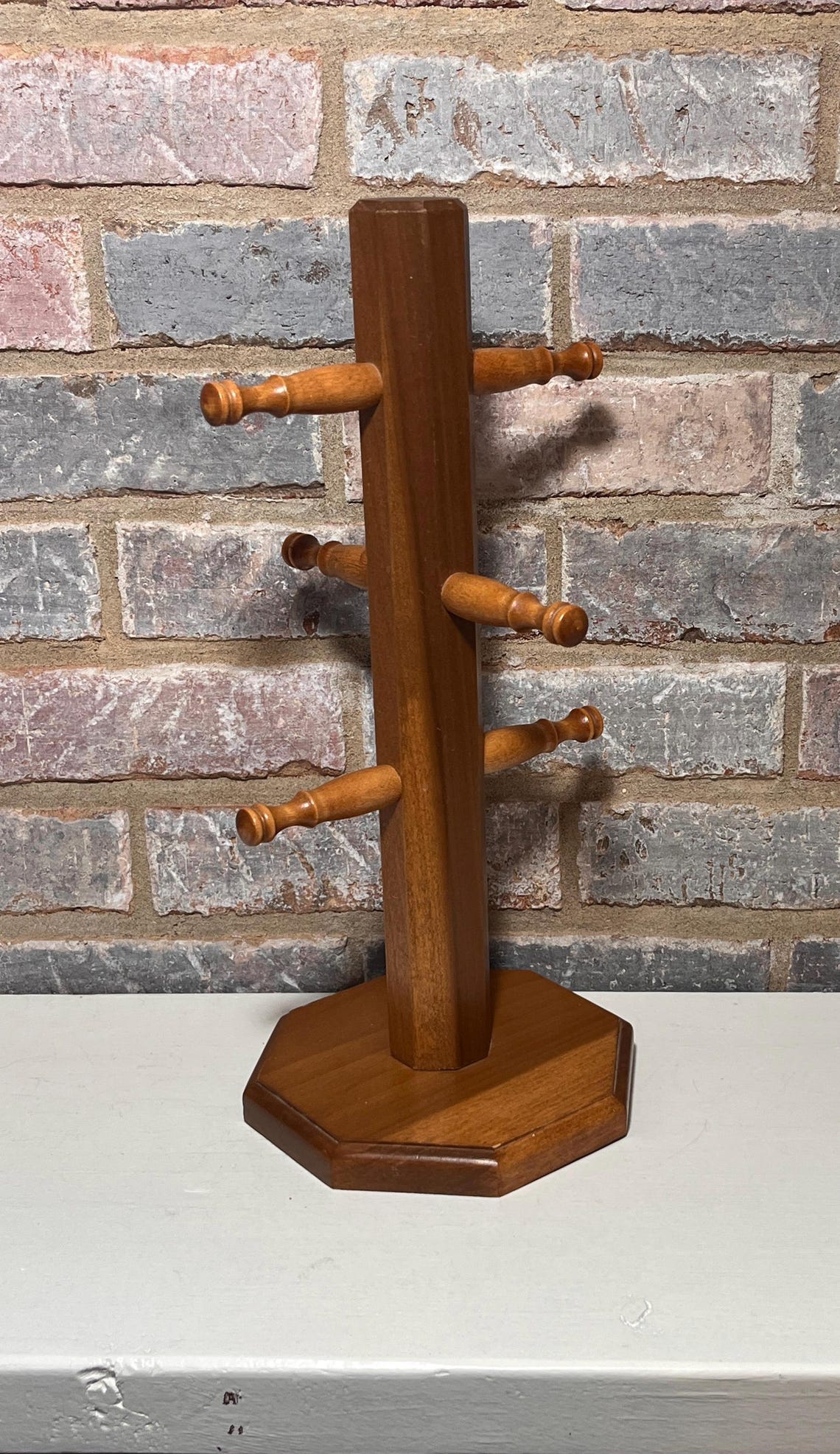 Vintage Longaberger Wooden Mug Rack | Countertop Coffee Cup Display ...