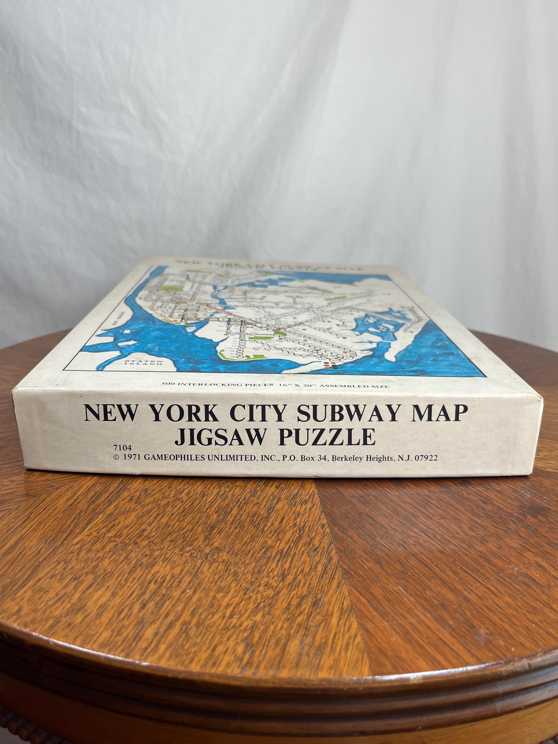 1971 New York City Subway Map Jigsaw Puzzle – 500 Piece Transit Wall ...