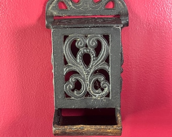 Portacerillas de pared de hierro fundido ornamentado vintage de estilo victoriano