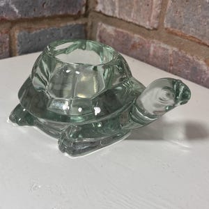 Vintage MCM Indiana Glass Turtle Candle Holder