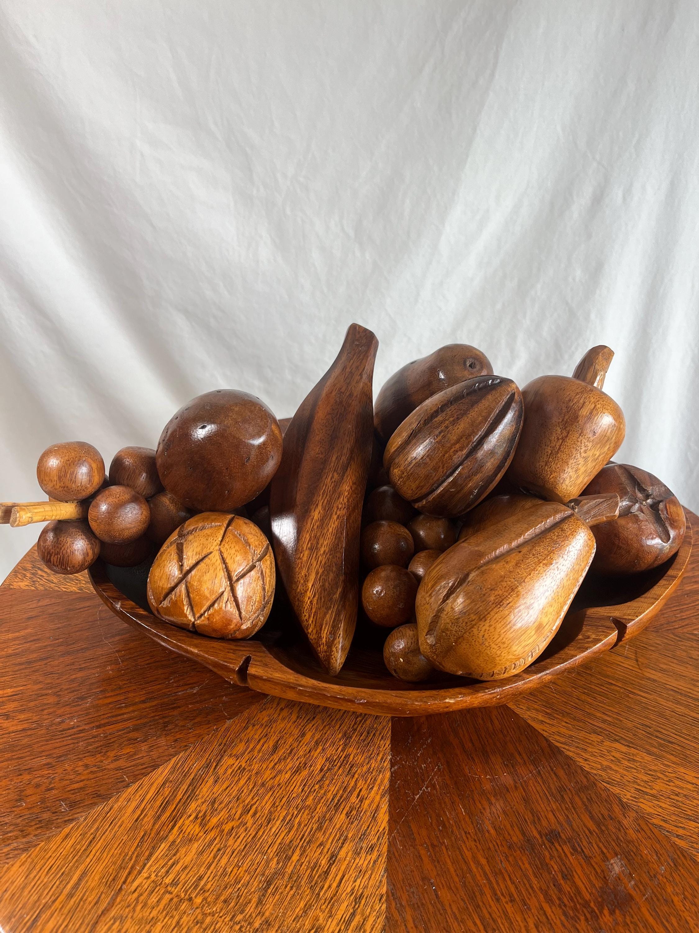 Monkey Pod Wooden Fruit - Etsy