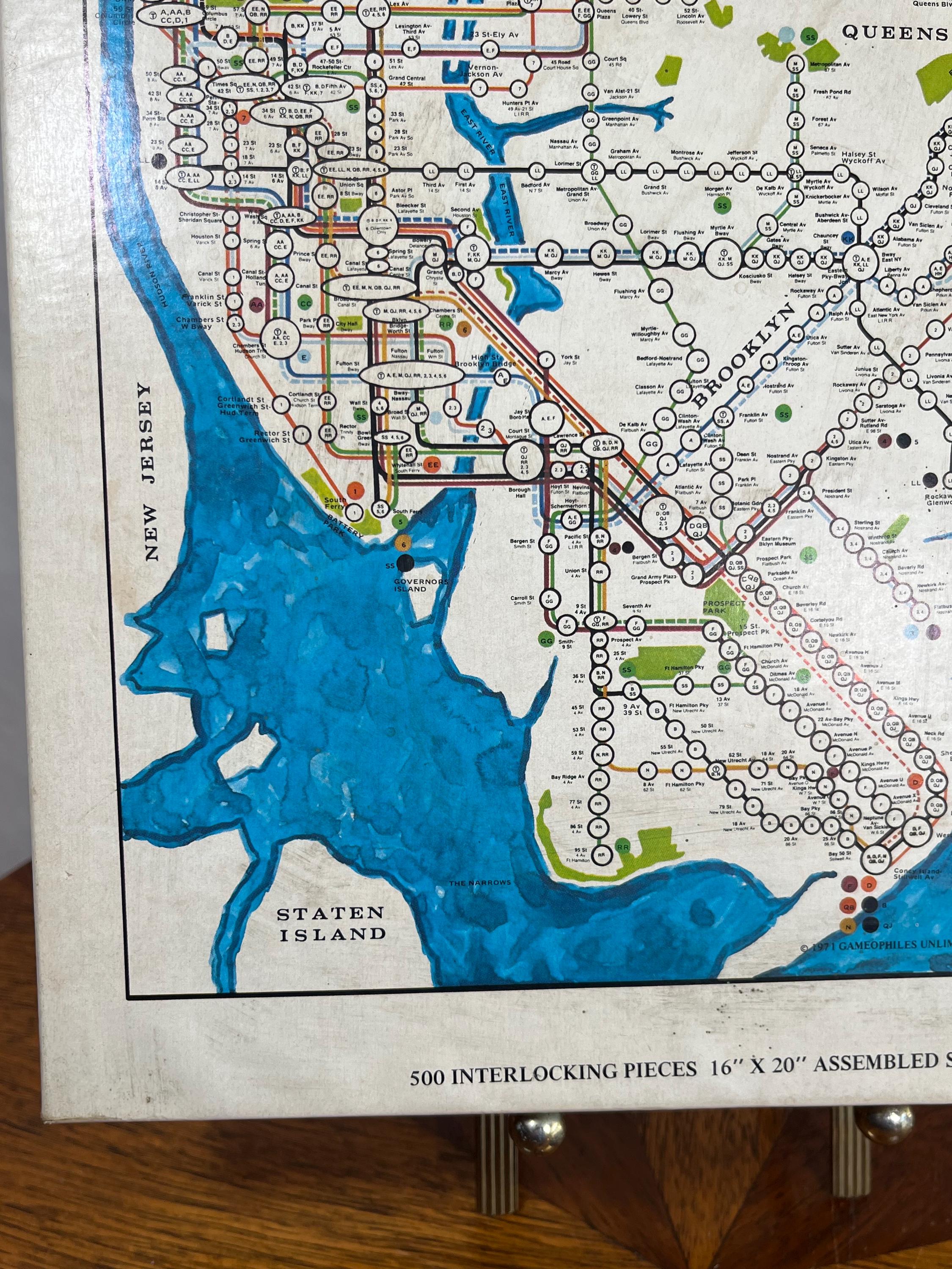 1971 New York City Subway Map Jigsaw Puzzle – 500 Piece Transit Wall ...