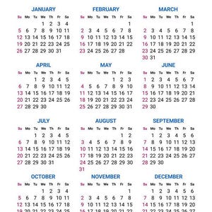 Calendario Stampabile 2025