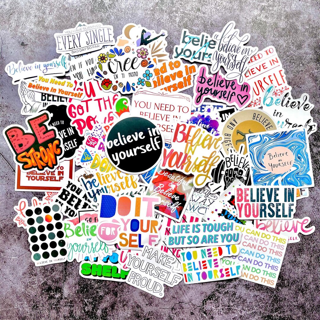 Motivational Quote 50PCS Stickers Believe in Yourself Vinyl Sticker ...