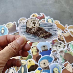 50 stks otterstickers – schattig waterdier stickerpakket, kawaii otter vinylstickers, journaling, scrapbooking, laptop, waterflesstickers