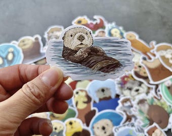 Schattige otterstickers – 50 waterdichte kawaii-dierenstickers