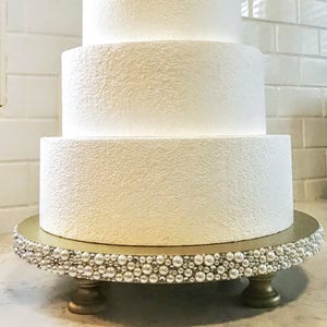 Wedding Cake Stand with Pearls and Rhinestones- 14 16 18inch Cake Stand - Any Color - Gold Wedding Cake Stand - Rose Gold Wedding Cake Stand