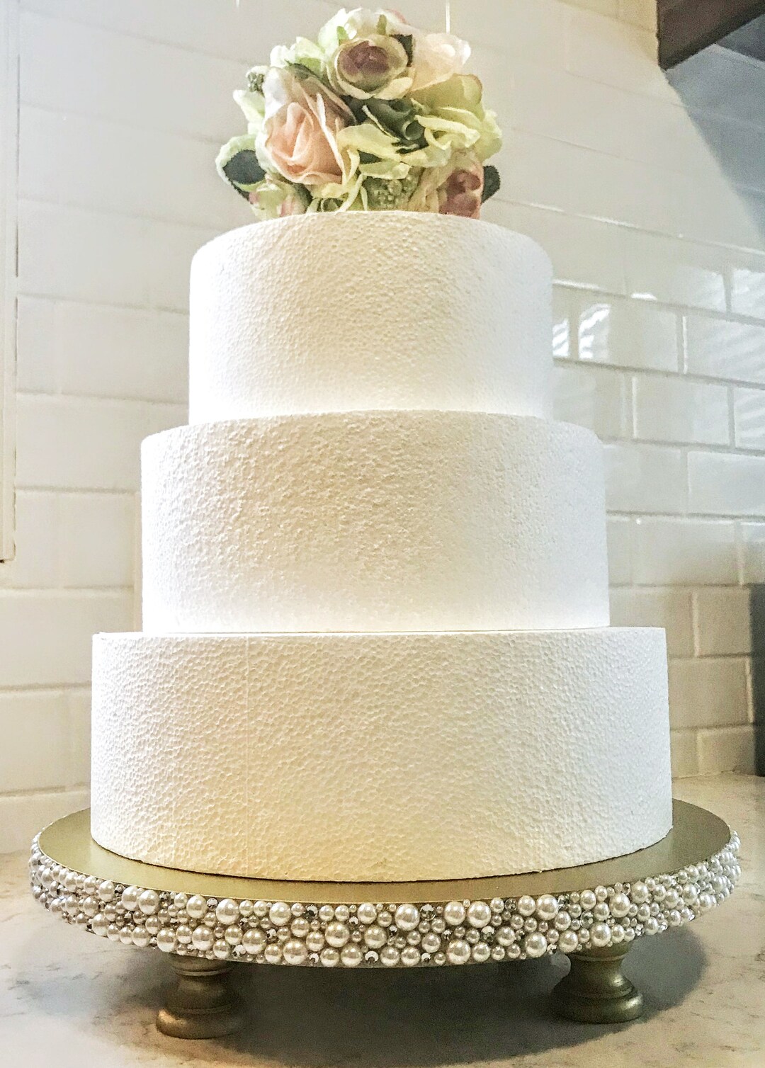 Wedding Cake Stand With Pearls and Rhinestones- 14 16 18inch Cake Stand ...