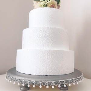 Wedding Cake Stand with Hanging Pearls - 12 15 18inch Cake Stand - Any Color - Gold Wedding Cake Stand - Rose Gold Wedding Cake Stand