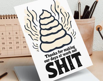 Funny Work Appreciation Card, Humorous Thank You Card for Coworkers, Office Greeting Card, Encouragement Card for Colleagues