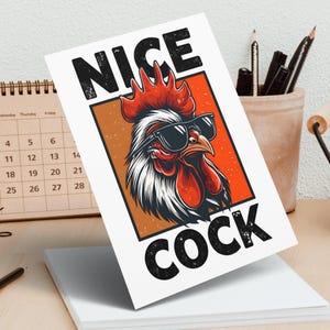 Grappige wenskaart haan, leuke haan humorkaart, hilarische kip ansichtkaart, perfect voor vrienden, unieke grappige verjaardagskaart