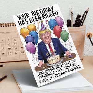 Tarjeta de cumpleaños divertida de Trump, tarjetas de felicitación con humor político, exige un recuento, postales de cumpleaños únicas, tarjeta de fiesta, tarjeta de cumpleaños de broma