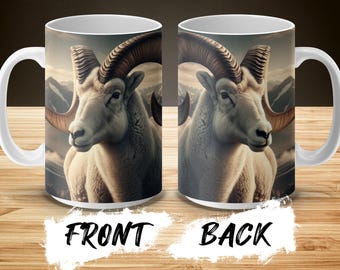 Bighorn Sheep Mugs, Animal Mug, Ram Mugs, Wildlife Art, Mountain Sheep Mug, Nature Lover Gift, Animal Lover Mugs