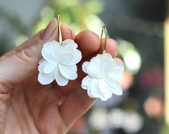 Boucles d'oreilles en fleurs stabilisées et séchées - fleurs naturelles - bijoux de la mariée