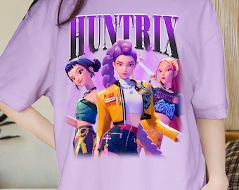 Huntrix Girls Shirt, Kpop Demon Hunters T-shirt, Vintage Huntrix Shirt, Huntrix Fan Shirt Gift, Rumi Zoey Mira Graphic Shirt