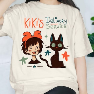 Kikis Delivery Service T-Shirt, Studio Ghibli T-Shirt, Ghibli Shirt, Hayao Miyazaki, Studio Ghibli Gift, Cartoon T-Shirt
