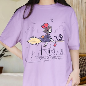 T-shirt croquis du service de livraison Kikis, chemise Studio Ghibli, chemise Ghibli, Hayao Miyazaki, cadeau Studio Ghibli, T-shirt dessin animé