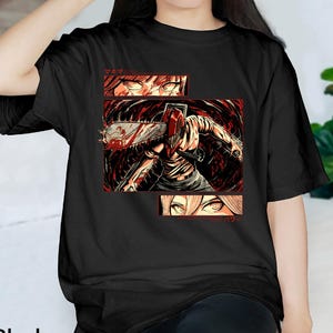 Chainsaw Eye Anime Retro Shirt, Makima, Denji Anime Manga Gift Men and Women T-shirt