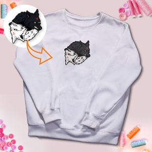 Anime Megumi Kon Embroidered Sweatshirt Fushiguro Megumi JJK Anime Manga Gift